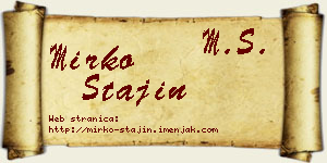 Mirko Stajin vizit kartica